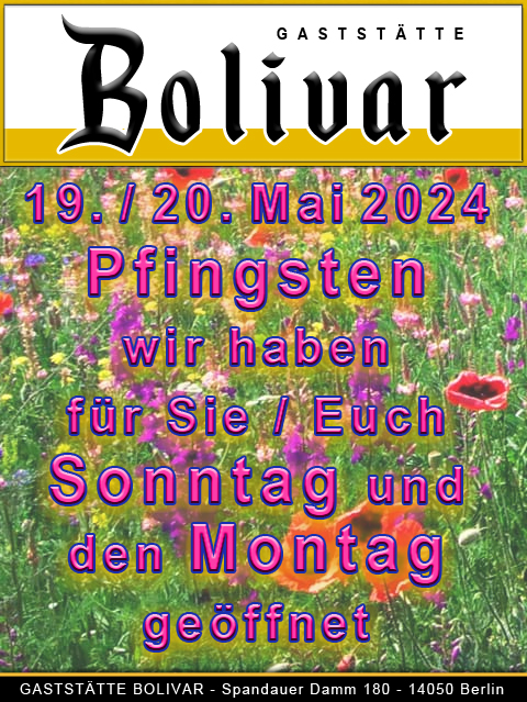 Wochenendspecial 19. und 20. Mai 2024 - Pfingsten - Sonntag und Montag gemütlich im ruhigen Biergarten sitzen und sich nach oder vor einem Ausflug verwöhnen lassen