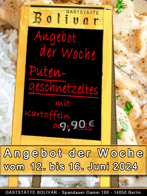 Angebot der Woche - vom 12 bis 16 Juni 2024 - Putengeschnetzeltes