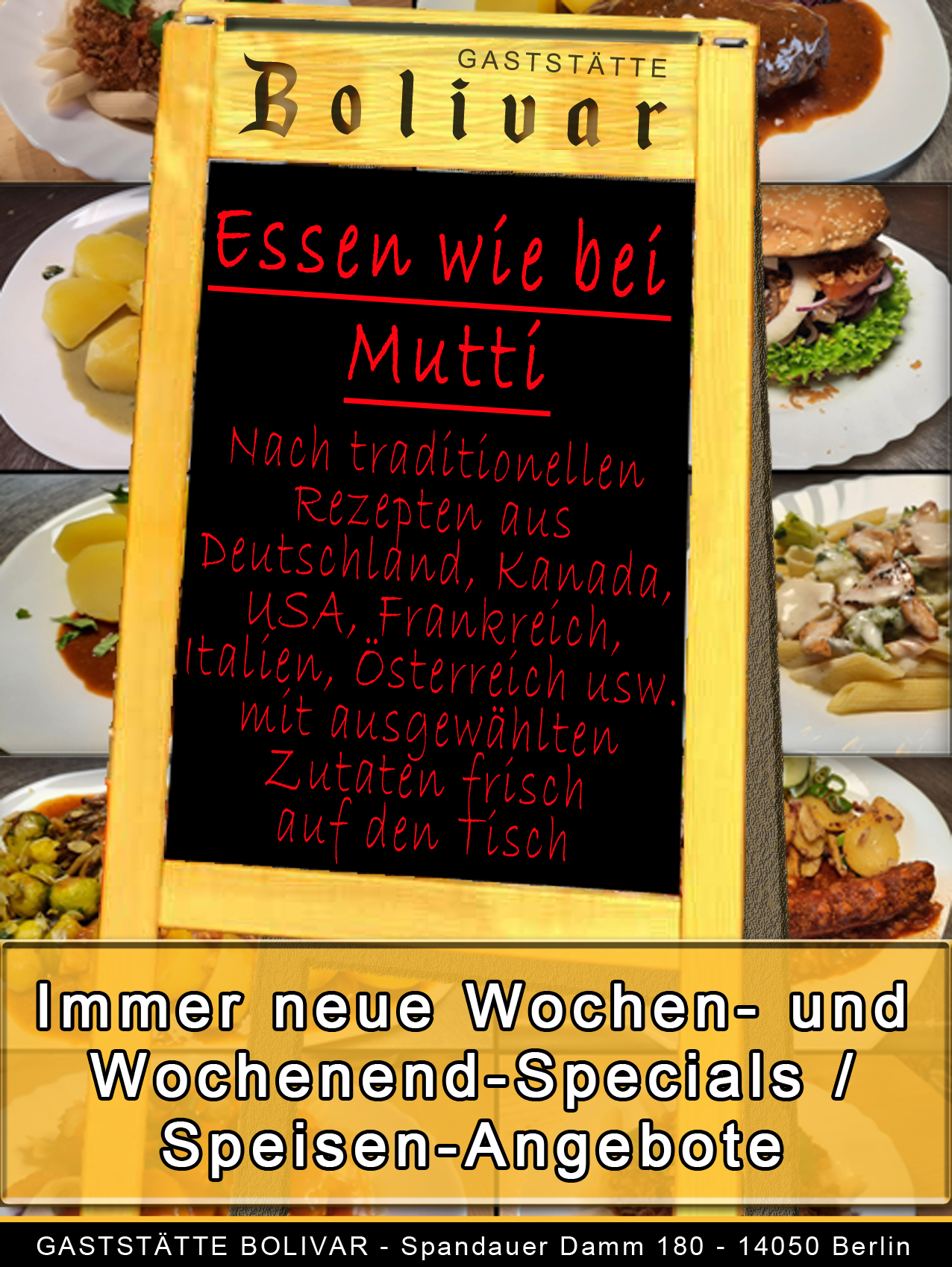 Deutsche Berliner Küche nach traditionellen Rezepten in einem schönen und ruhigen Biergarten in Berlin - Charlottenburg - Westend serviert - Zwischen Schloss Charlottenburg Olympiastadion und Spandau