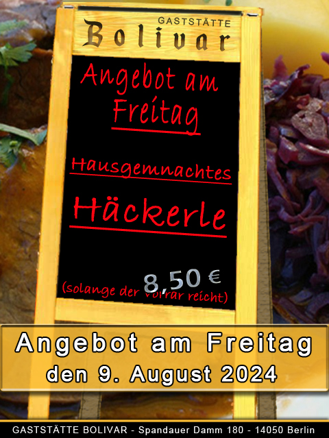 Angebot am Freitag den 9 August 2024 - Hausgemachtes Häckerle