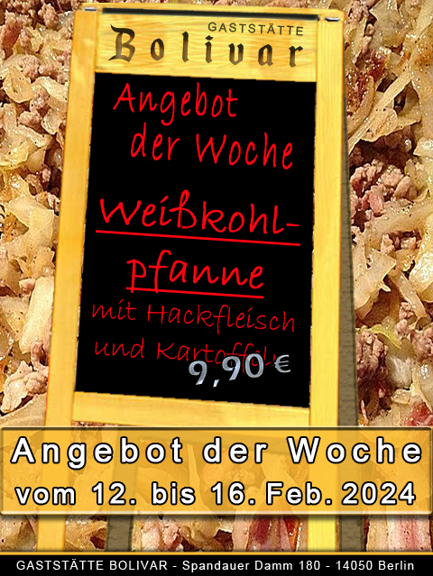 Angebot der Woche vom 12 bis 16 Februar 2025 - Weißkohlpfanne