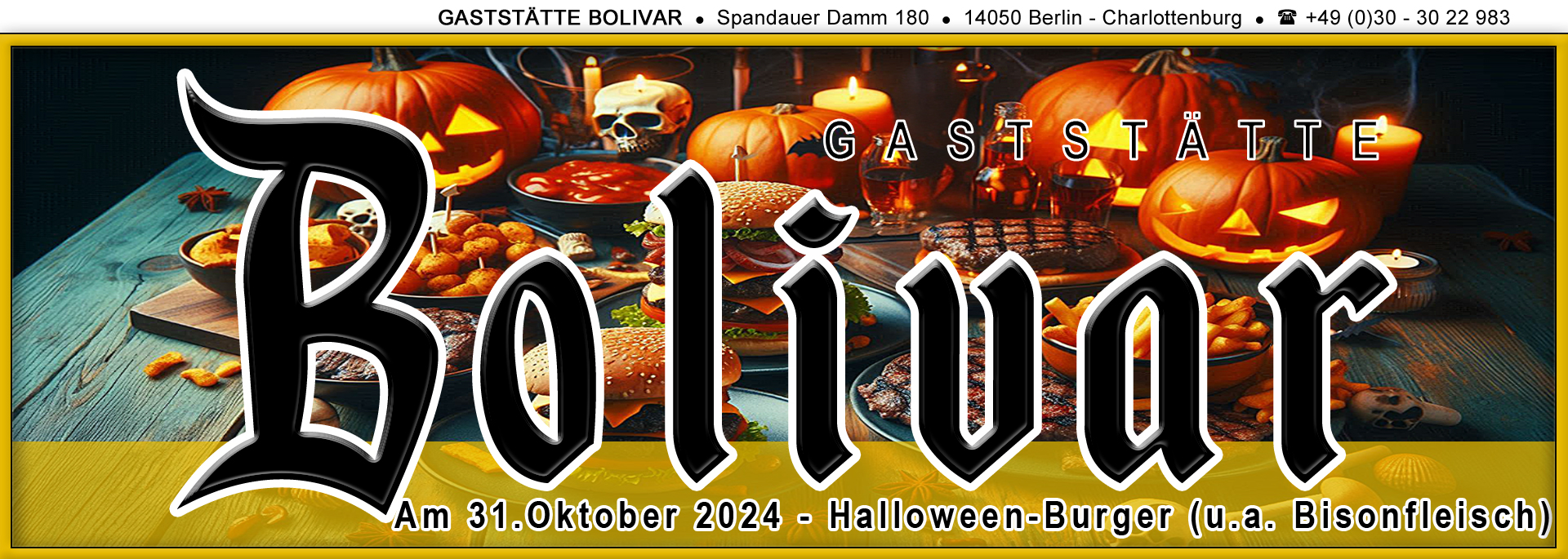 Halloween-Grillen in Berlin Charlottenburg - Neu-Westend - Big Burger Angebote sowie Flensburger Pilsener vom Fass für 3,13 Euro