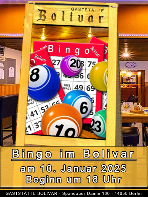 Bingo in Berlin - Charlottenburg - Neu-Westend - am 10 Januar 2025 - ab 18 Uhr