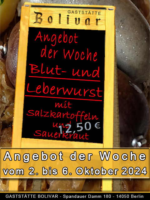 Angebot der Woche vom 2 bis 6 Oktober 2024 - Blut- und Leberwurst