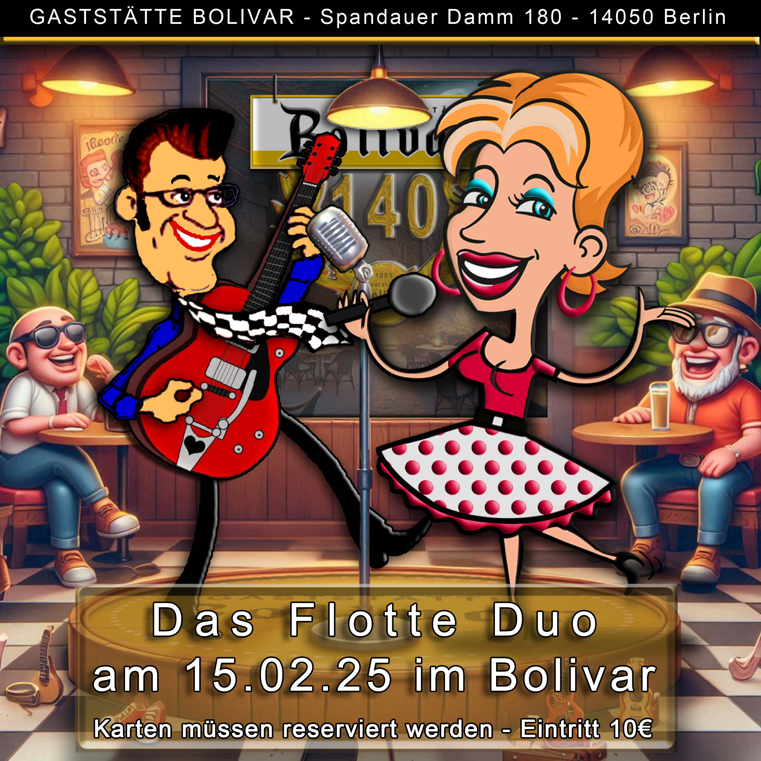 15. Februar 2025 Flotte Duo mit Simone und Holger in der Gaststätte Bolivar Berlin Charlottenburg Neu-Westend